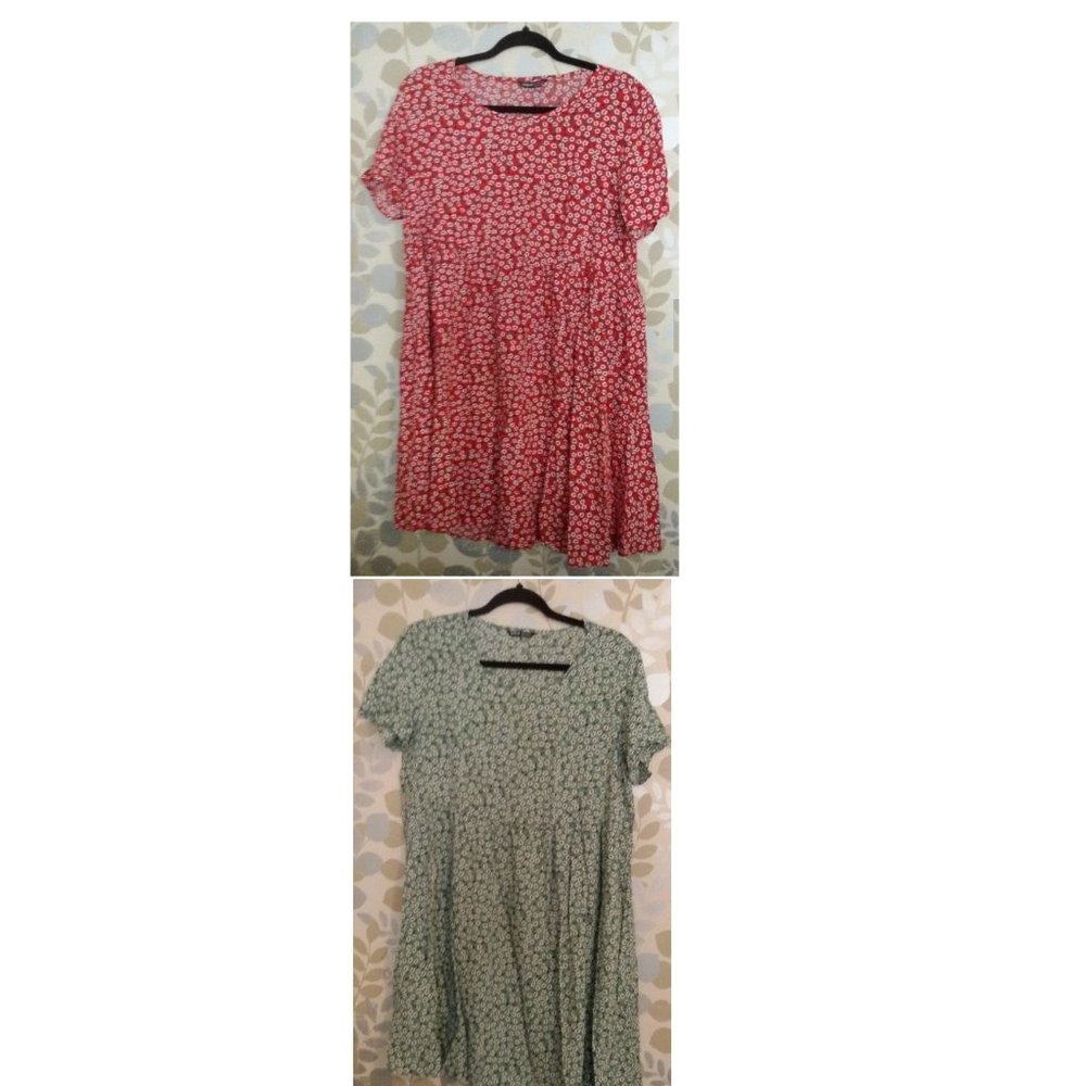 SHEIN Red and Green Floral dress sz L US 8/10 New!